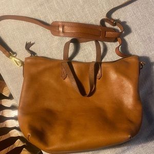 Madewell Transport Satchel Tote in Camel